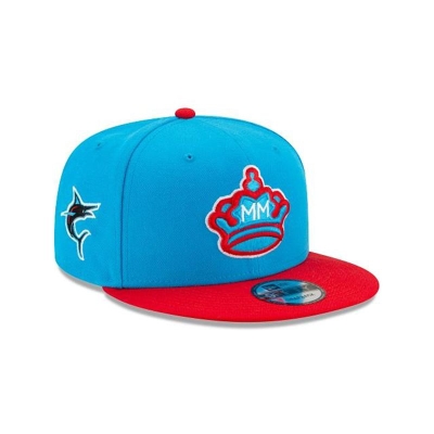 Black Miami Marlins Hat - New Era MLB City Connect 9FIFTY Snapback Caps USA8297345